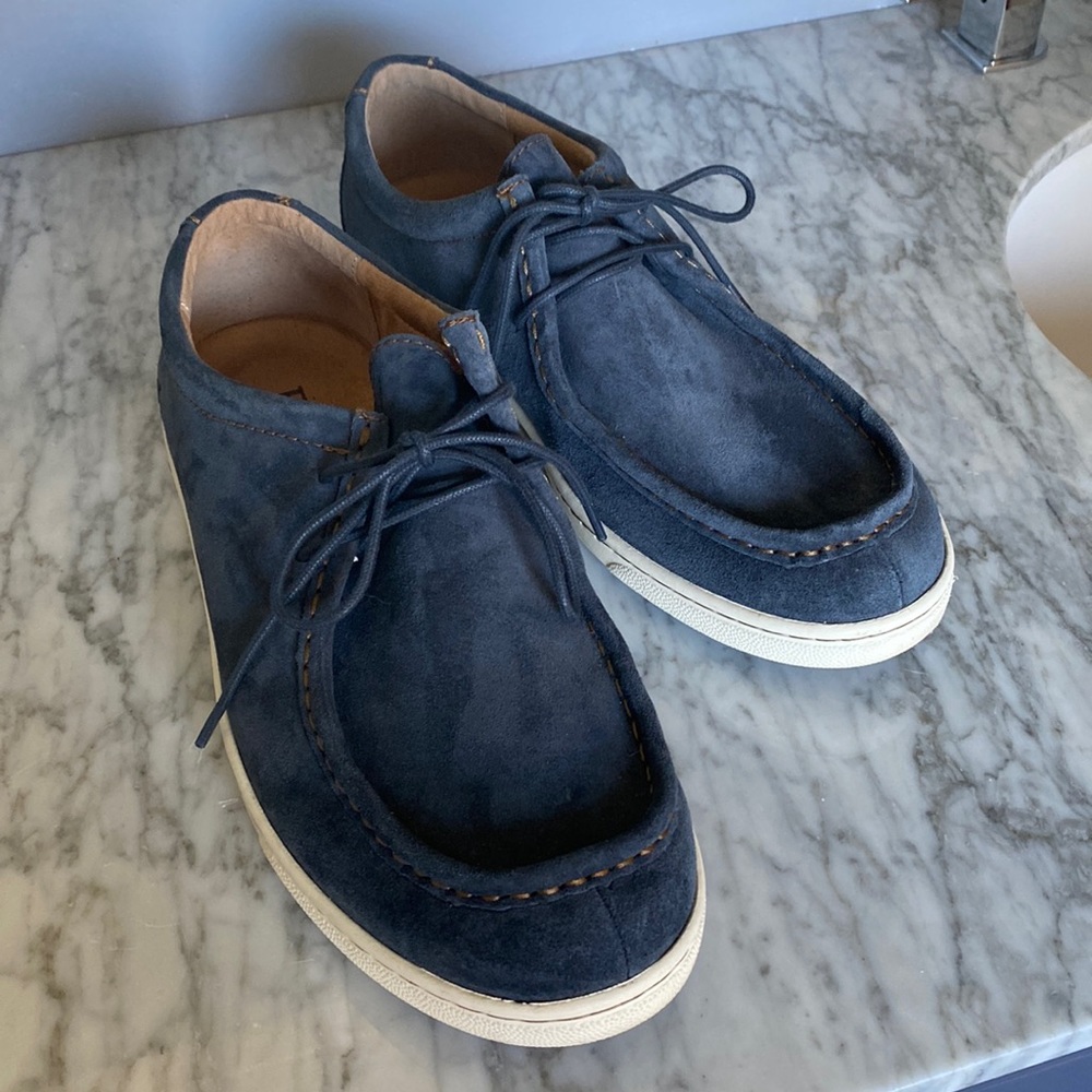 Nice Navy suede loafers worn once